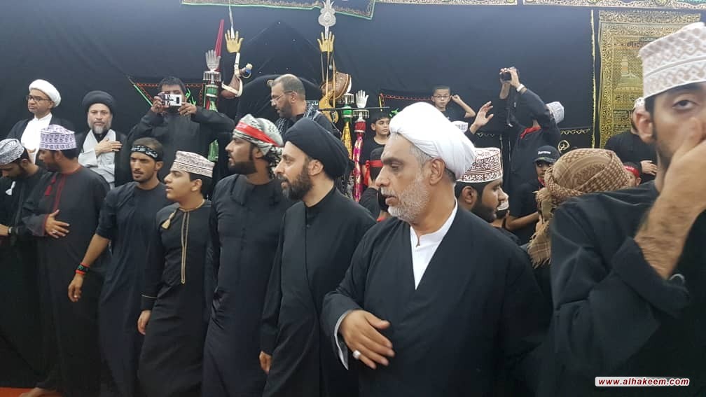 ممثل سماحة المرجع الديني الكبير السيد الحكيم (مدّ ظله)، يشارك المؤمنين مجالس العزاء في سلطنة عُمان